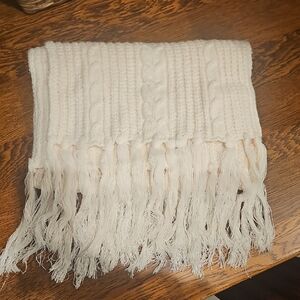 Torrid Cream Knit Scarf with Fringe NWOT